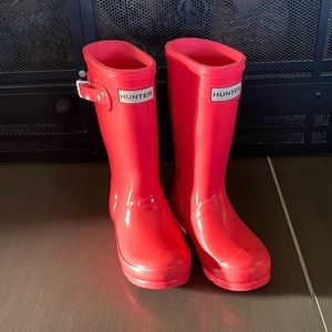 Kids Hunter boots salmon color
